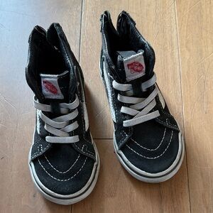 Vans Kids Black and White High-Top Sneakers